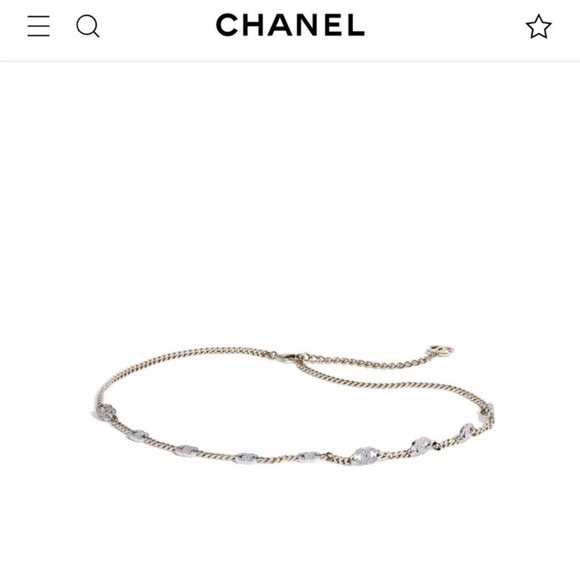 Auth Chanel 21A Crystal CC Logo Chain Belt w/ Gold Hardware - Picture 9 of 11